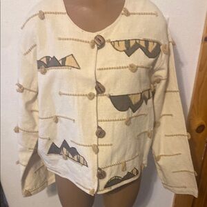 Vtg 90’s? Crop Canvasbacks Lightweight Jacket with Geometric Patterns L made USA